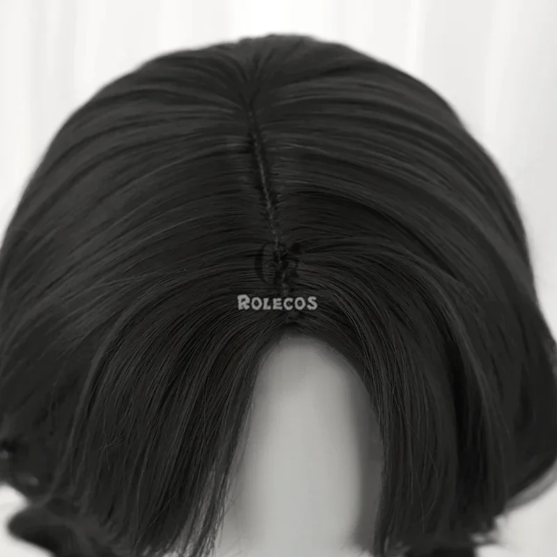 ROLECOS Naraka Bladepoint 2nd Heart Beat Kurumi Hutao Cosplay Wigs 55cm Long Black Braided Wig Heat Resistant Synthetic Hair