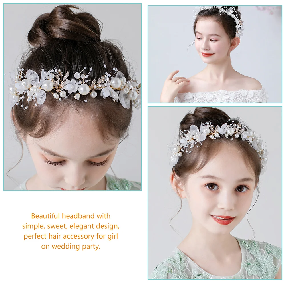 

Crystal Pearl Hairpin Elegant Pearls Headb Wedding Flower Girl Accessories Hairstyles Decorations Durable Materials