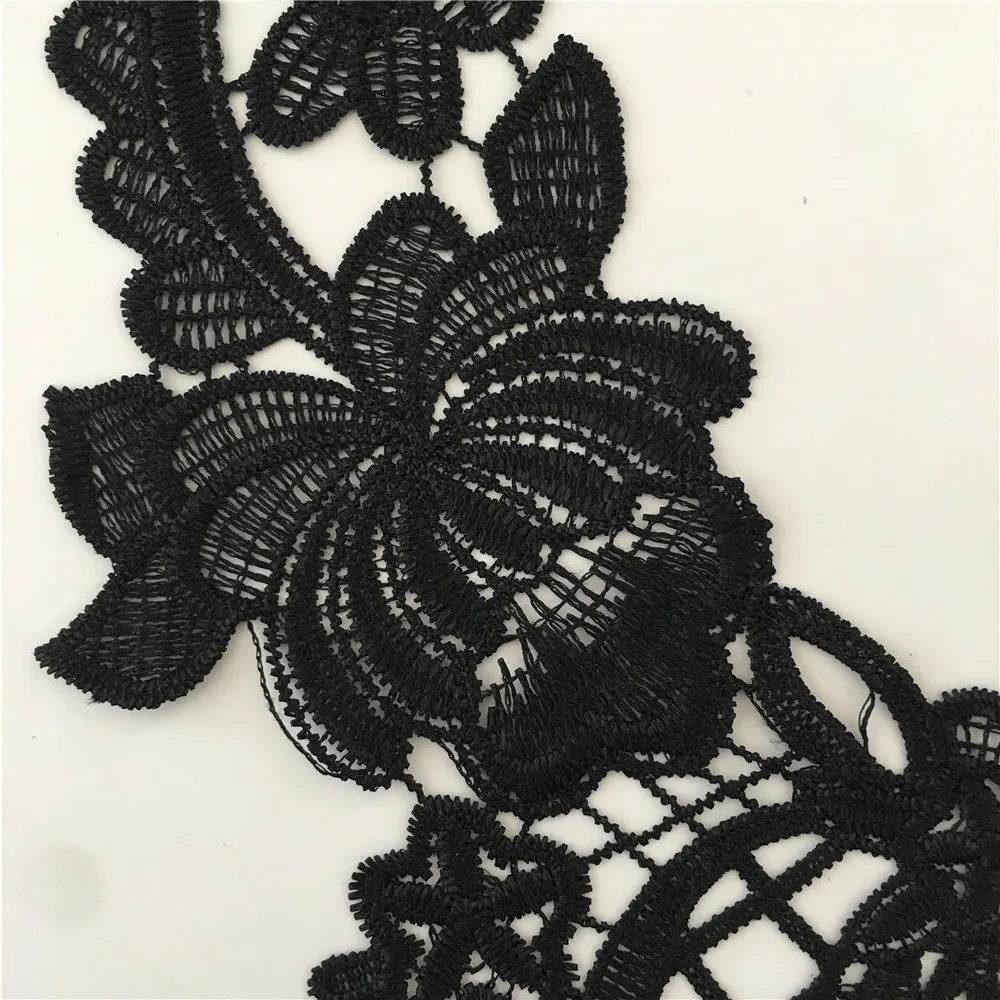 Black and white lace fake collar embroidery ladies chest applique sewing DIY supplies material accessories 1 piece for sale