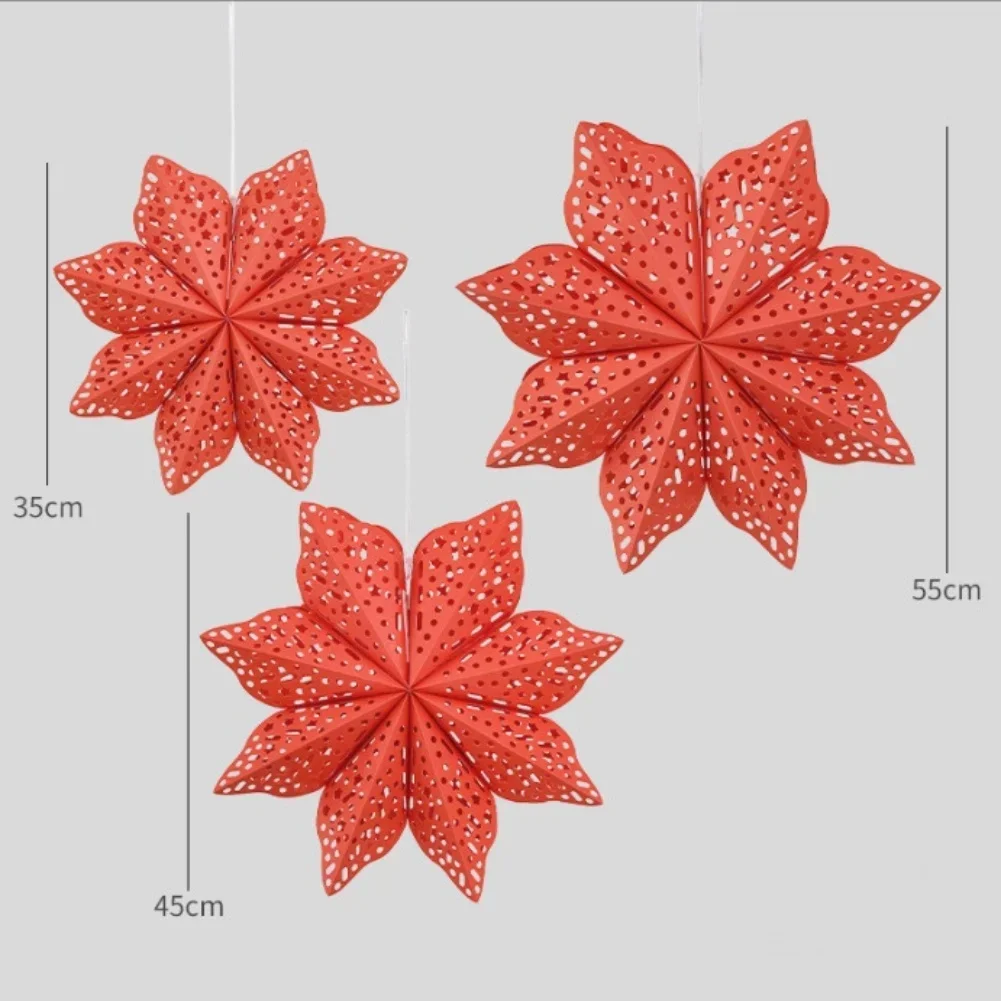 

Colorful Paper Snowflake Hanging Decorations Set of 3 for Windows Walls and Christmas Tree Lightweight Paper Material