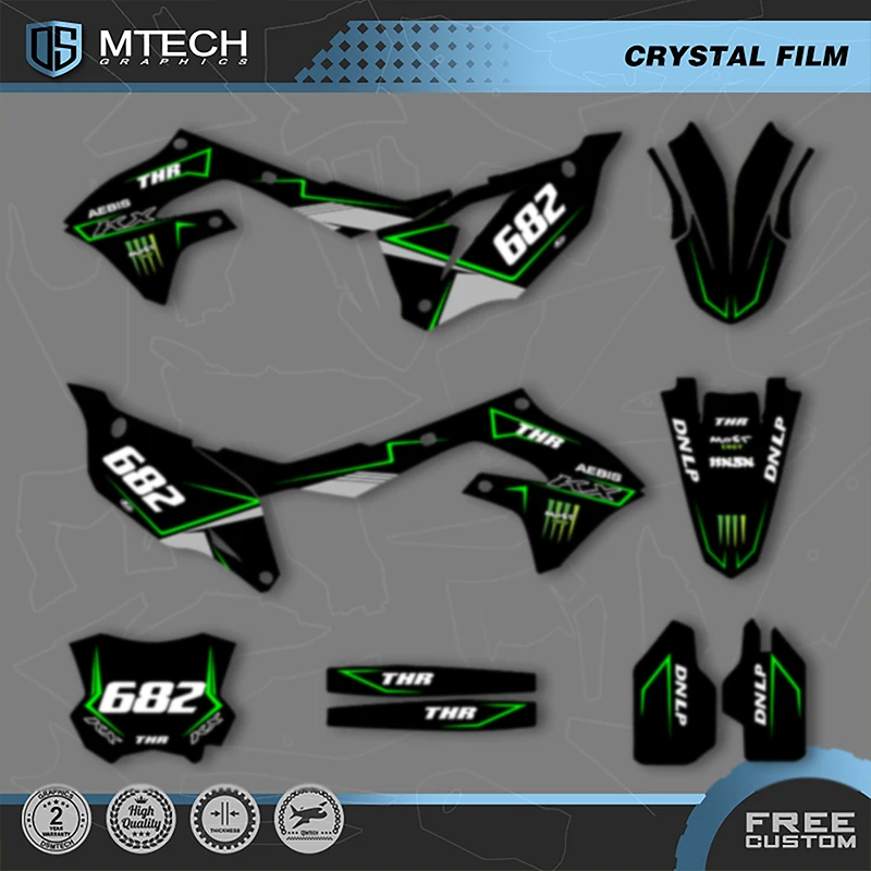 

DSMTECH MOTOR For KAWASAKI KXF450 KX 450 2019 2020 2021 2022 2023 KXF250 KXF 250 2021-2024 Motorcycle Graphics Decals Sticke 009