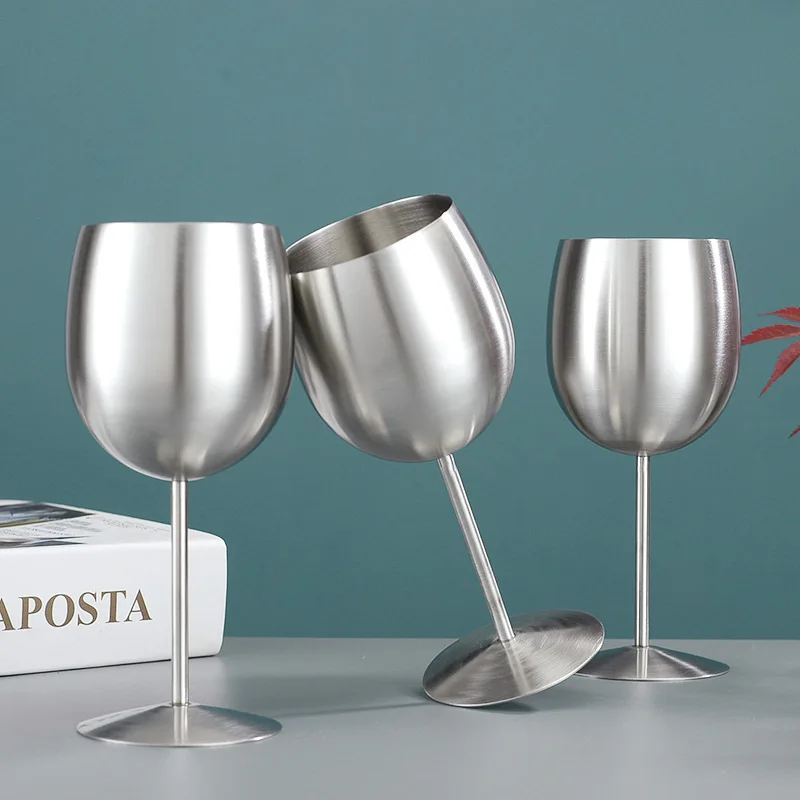 304 Stainless Steel Goblet Wine Glass Martini Glass Creative Retro Style Cocktail Glass Bar Restaurant Home Drinking Utensils