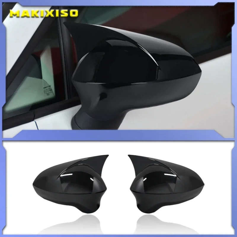 

ABS Black Side Mirror Cover Rearview Caps For Seat Leon MK2 1P Ibiza MK4 6J Exeo 3R Car Accessories