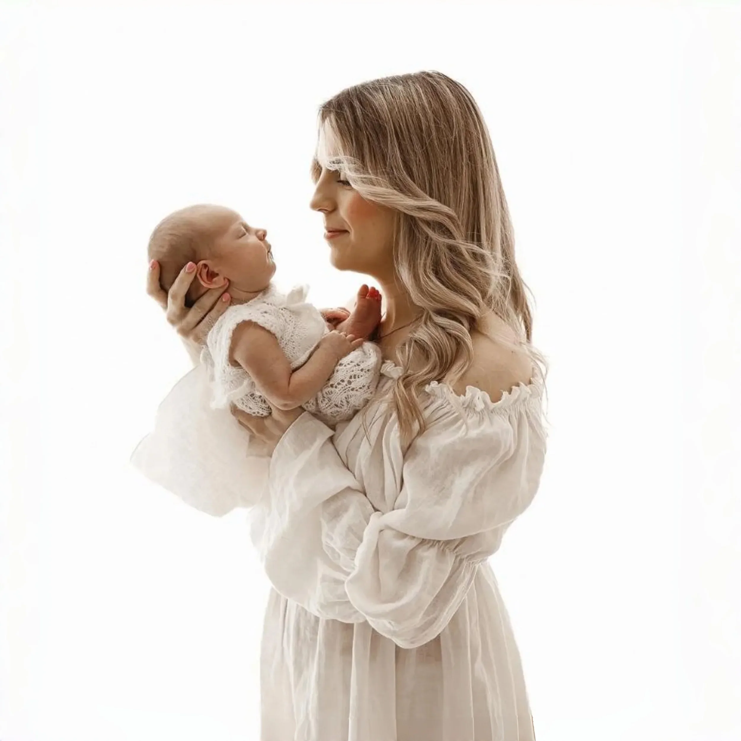 فستان أمومة من القطن الأبيض، فستان حمل لالتقاط الصور، جلسات صور الأمومة، فستان طويل