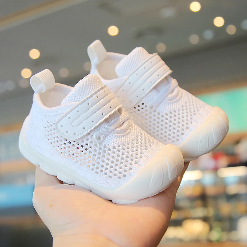 

Summer Casual Boys Girls White Mesh Breathable Sandals Non-Skid Baby Shoes 0-3Y Unisex Kids lightweight First Walk Shoes