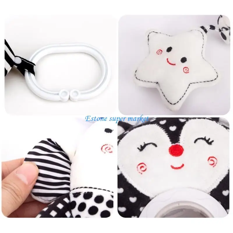 090B รถเข็นเด็ก Rattle ของเล่นรถเข็นเด็ก Pram จี้ Bed การ์ตูนสัตว์สำหรับตุ๊กตาทารก Crib Sensory ของเล่น