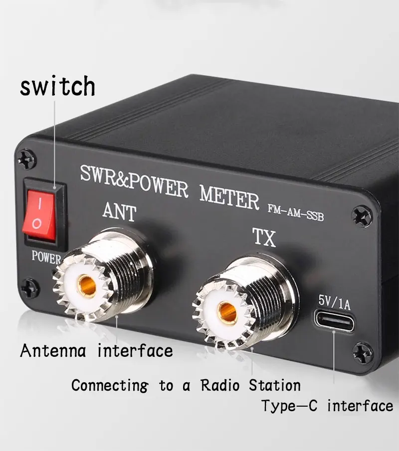 CQV-SWR120 Color Screen Digital Power Standing Wave Meter Shortwave HF/50MHz Digital Display Chinese and English Menu