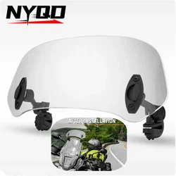 Motorcycle Windshield Extender Universal Adjustable Clip-on Heightening Windshield Sun Visor 285*110mm