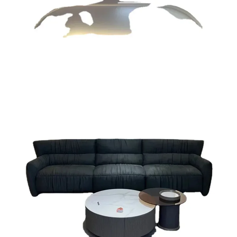 Italian matte fleece arc, light luxury living room large flat layer designer high backrest soft bag sofa