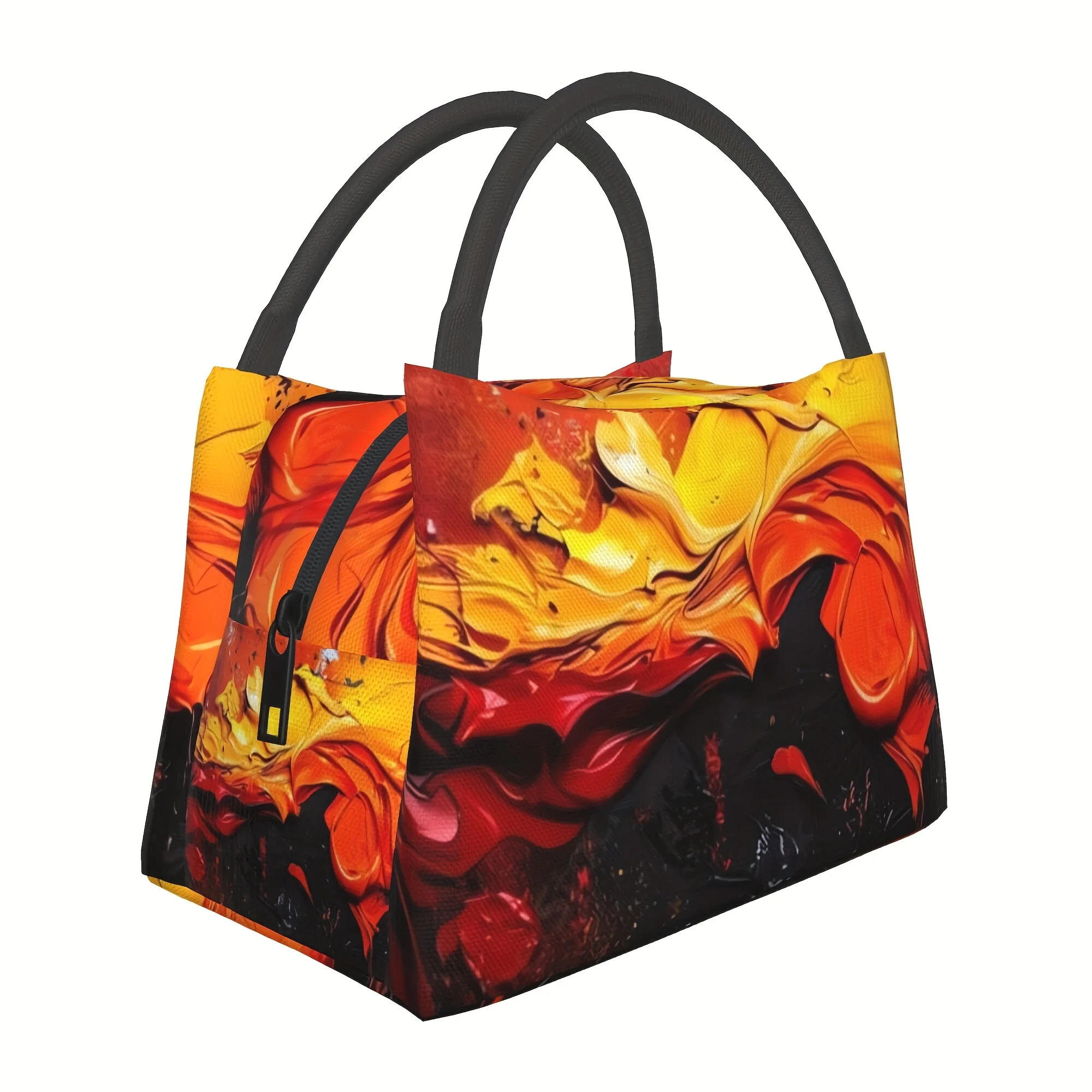 

1pc Oil Painting Pattern, Portable Reusable Cooler Bag, Cooler Bag, Insulated Lunch Bag for Camping Picnic Beach