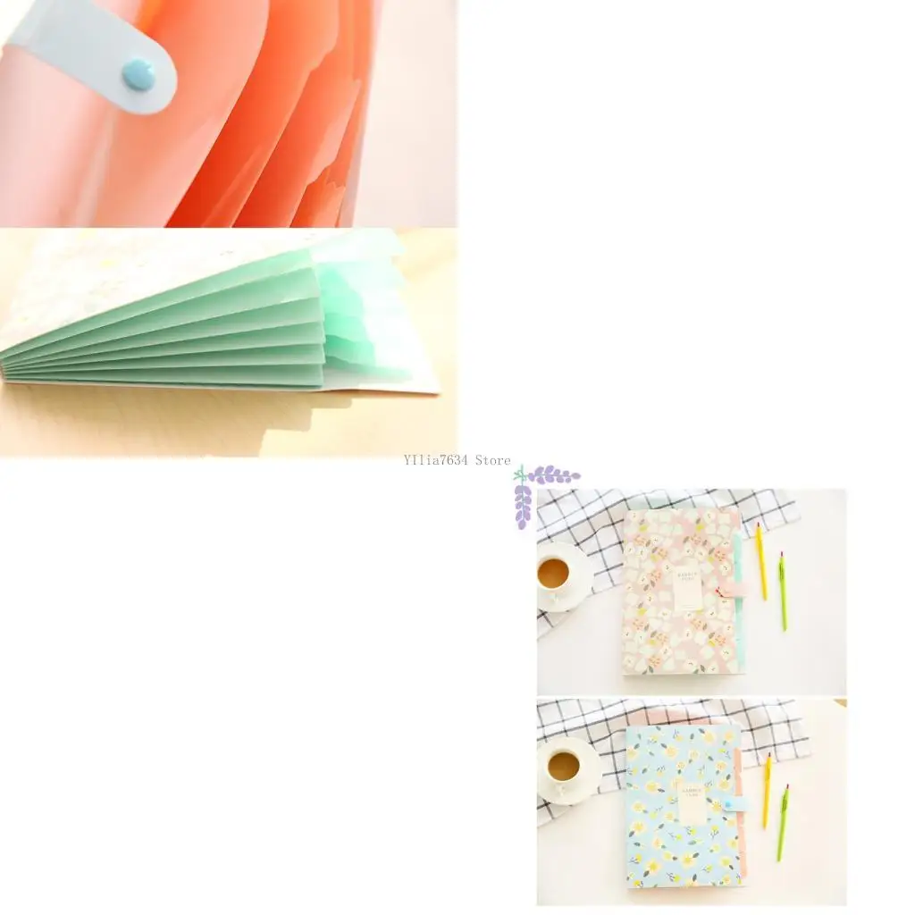 

Flower Print File Folder 6 Pockets Expanding Document Organiser Sorting Folder