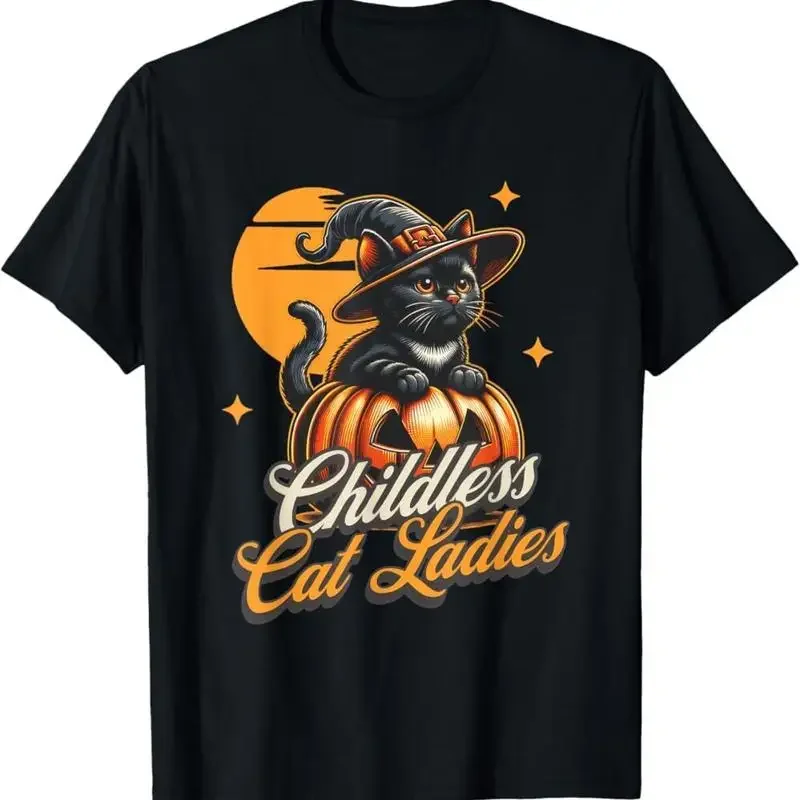 Spooky Childless Cat Lady Kamala Harris Halloween Costume T Shirt