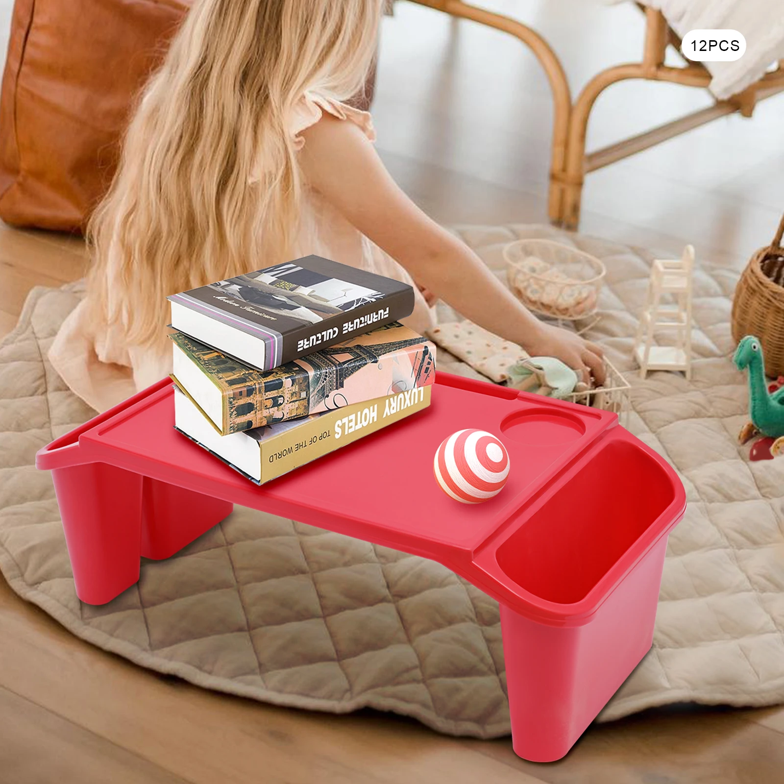 

No-Assembly Toddler Lap Desk Tray, Smooth Surface Easy To Clean, Ideal For Home Kindergarten School And Holiday Activities