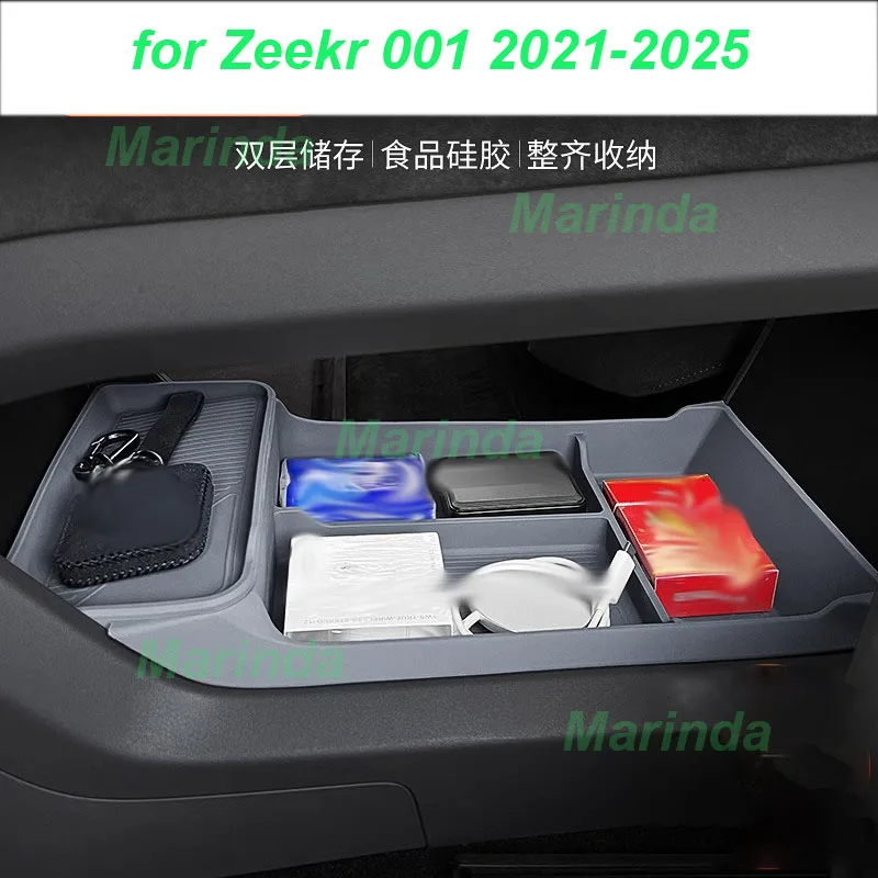 

Car Under Center Console Storage Box for Zeekr 001 2021-2025 Under Center Silicone Storage Box Interior Accessories