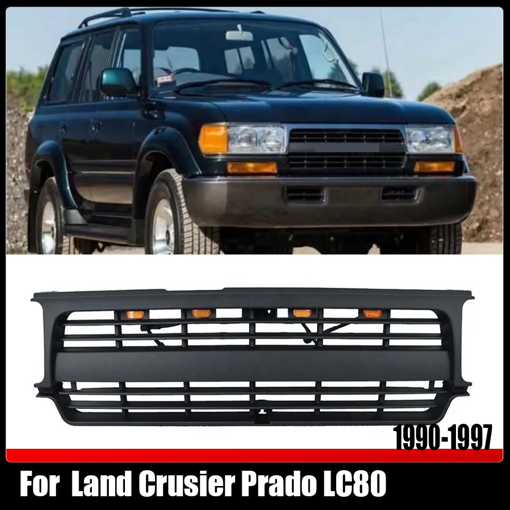 Modified Front Racing Grille Car Grills ABS Mask Auto Parts Other Exterior Accessories Fit For Land Crusier Prado LC80 1990-1997