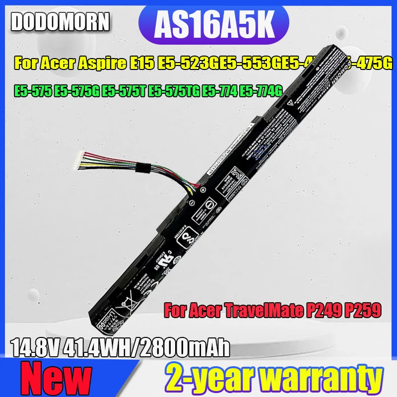 

DODOMORN Новый аккумулятор AS16A5K для Acer Aspire E15 E5-475G 523G 553G 575G 774G E5-575-59QB E5-575 E5-575G-53VG Быстрая доставка