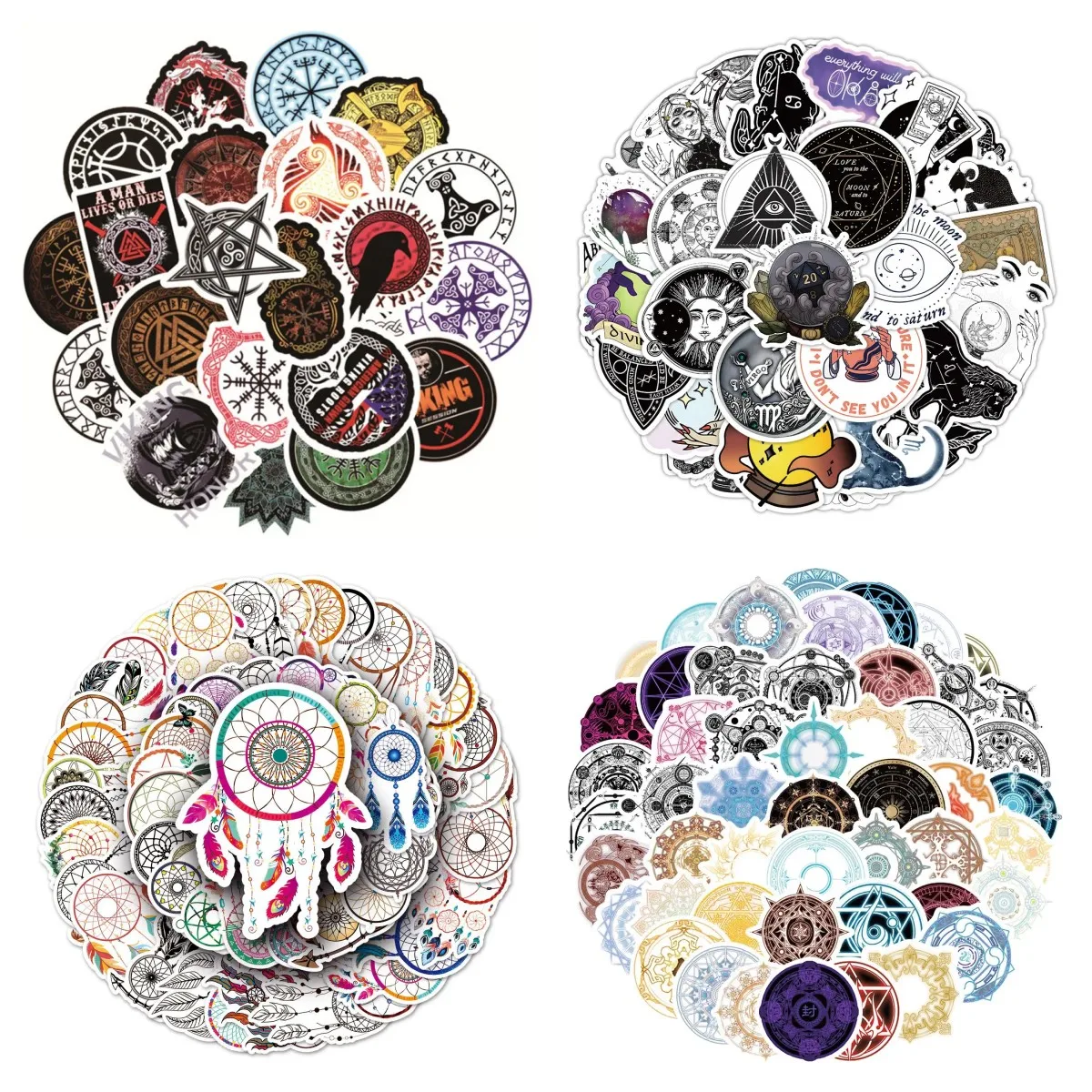 10/30/50PCS Popular Cartoon Mandala Flower Sticker Pack Skateboard Decoration DIY Laptop PVC Kids Graffiti Wholesale