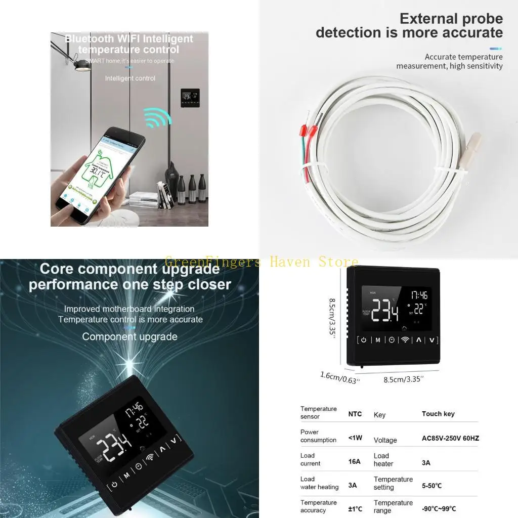 F68D Wifi Thermostat Temp-Controller for Electric Water Heating Warm Gas Boiler