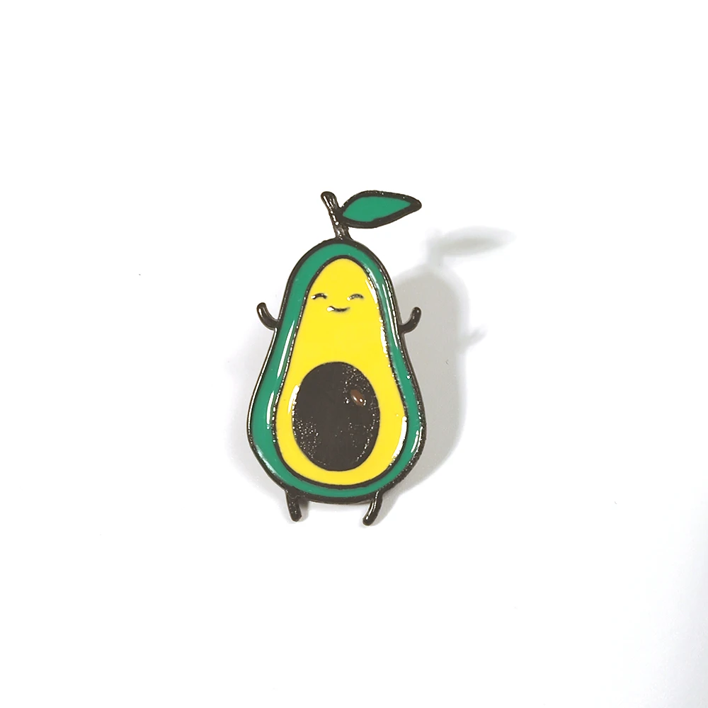 1pcs New Cartoon Avocado Enamel Pins Cute Fruit Brooches Women Jeans Coat Lapel Pin Badge Jewelry Gift for Friend Pins