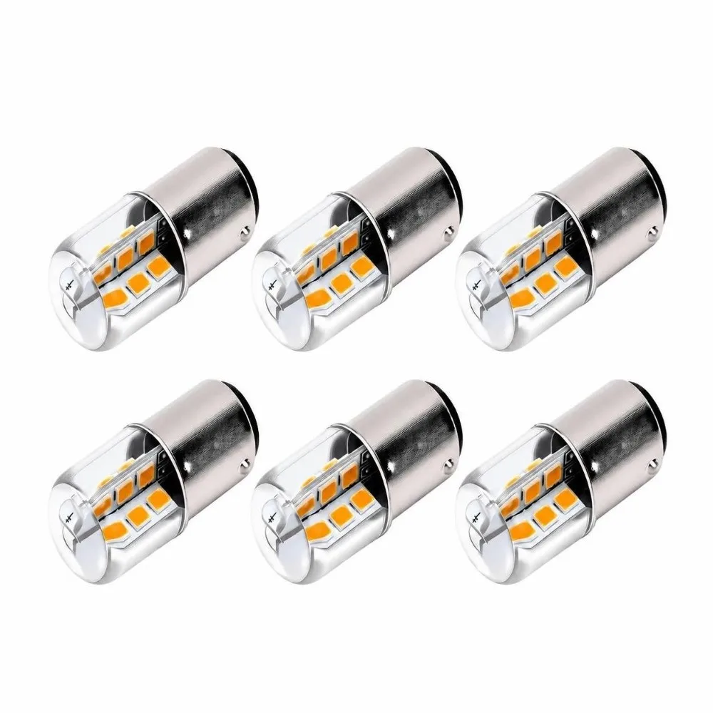 6 Pack Long Life BA15D LED Bulbs 3W AC/DC12V LED Light Bulb Double Contact CRI 80+ Bayonet Base Bulbs Camper