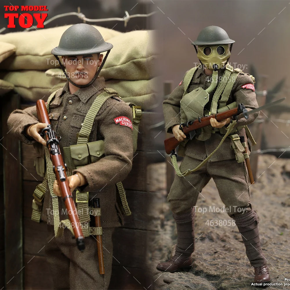 

DID XB80028 1/12 Scale WWI British Infantry Albert Equip Set 12'' Male Soldier Action Figure Body Dolls Model for Collectible