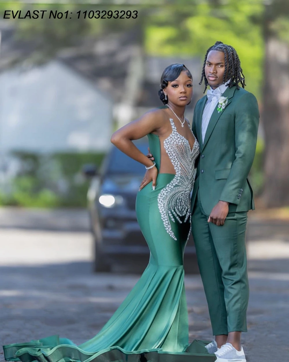 

EVLAST индивидуальное роскошное изумрудно-зеленое платье для выпускного вечера с блестками Blackgirls, вечернее платье русалки с кристаллами и бисером, праздничное платье TPD330