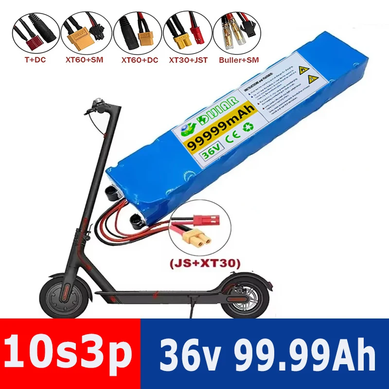 

36V 99999mAh 10S3P 18650 Rechargeable Lithium Battery Pack for Xiaomi Mijia M365 36V 99.99Ah Scooter Electric Scooter BMS Board