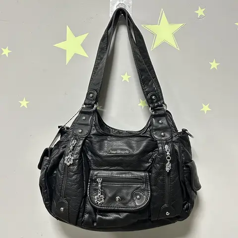 Borsa angelo Borse da donna Cartella Borsa a tracolla morbida in PU con manico superiore Borsa per gnocchi di moda Borse a tracolla multitasche Wellet