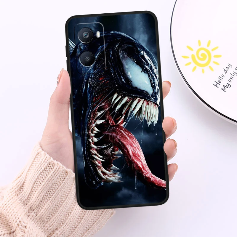 Marvel Venom Hero Anime For OPPO Reno 10 9 8 7 6 5 4 Z SE Pro Plus Lite Soft TPU Shockproof Silicone Black Phone Case