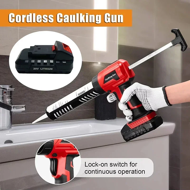 Cordless Handheld Electric Caulking Gun Multi-function Electric Pressure Glue Sewing Seams Sealant Glue Gun with Lithium Battery