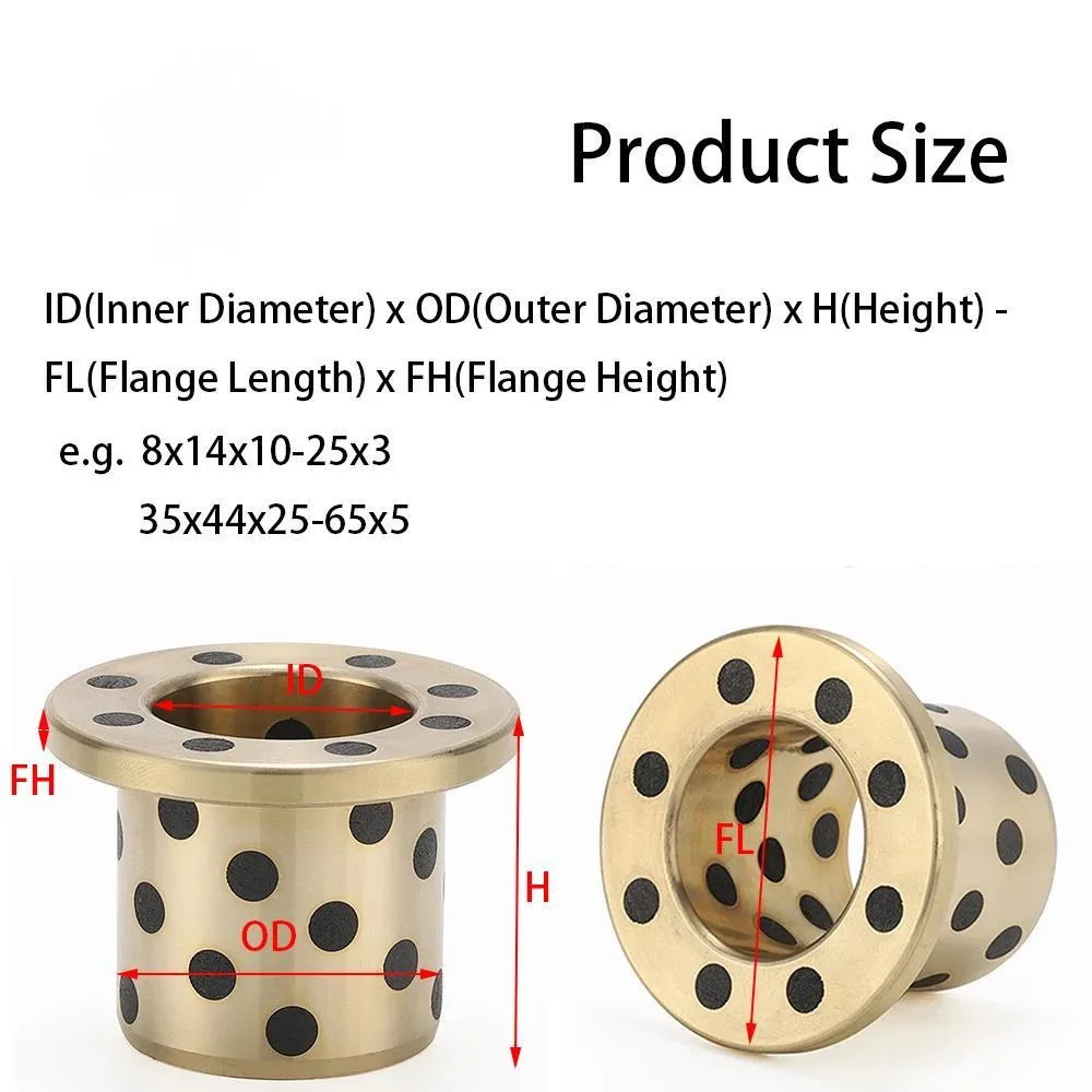 

2 шт. JFB безмасляный подшипник, внутренний диаметр 25 мм, фланцевая медная втулка с твердой смазкой