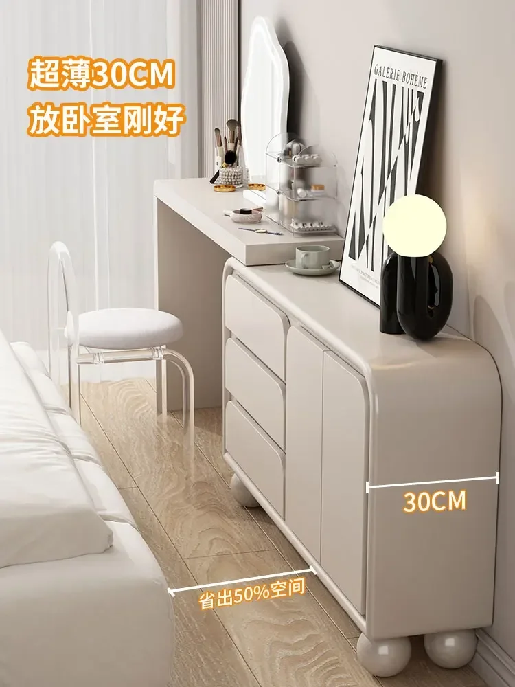 

Bedroom ultra-thin all-solid-wood dresser closet integrated dressing table 30CM dressing table extremely narrow bedside cabinet