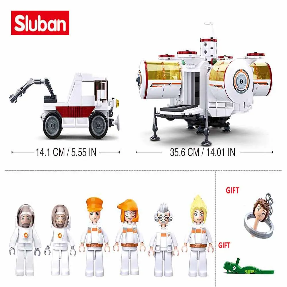 Sluban Building Block Toys Space Base 642PCS Model Bricks B0739 Compatbile With Leading Brands Construction Kits