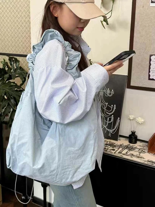 

Lightweight Waterproof Casual Women's oulder Bag Faionable Crossbody Paable Dumpling ape Soft Nylon Pure Color