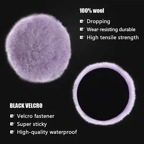 Imagen 2 del producto SPTA 1 pieza 3 ""(80mm)/5""(125mm)/6""(150mm) almohadilla de pulido de corderos de alta densidad de lana púrpura para pulidor RO/DA
