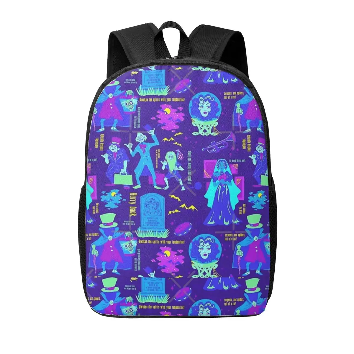 Custom Halloween Haunted Mansion Pattern Film Backpack for Women Men College School Student Bookbag Fits 15 Inch Laptop Bags