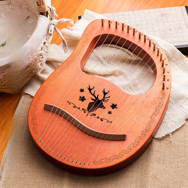 

Металлическая струна Lyre Harp, деревянная цепочка из красного дерева для чистки металла, 19 нитей