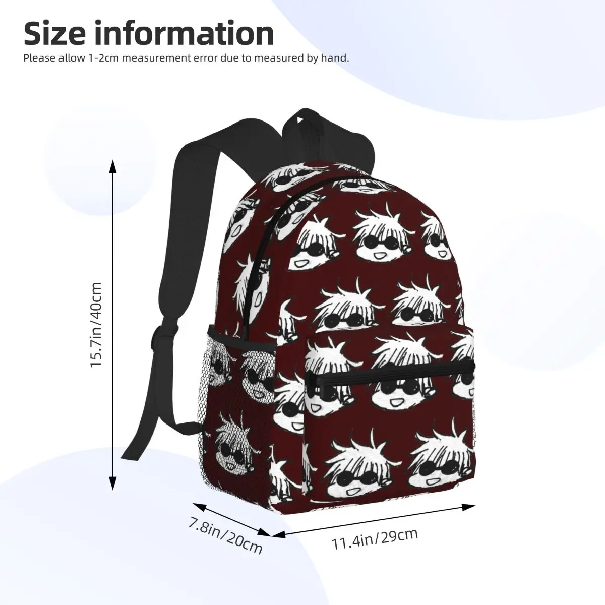 Satoru Gojo Ransel Pelajar Tas Sekolah Hiking Travel Daypack untuk Pria Wanita Tas Buku Fashion Tas Bahu