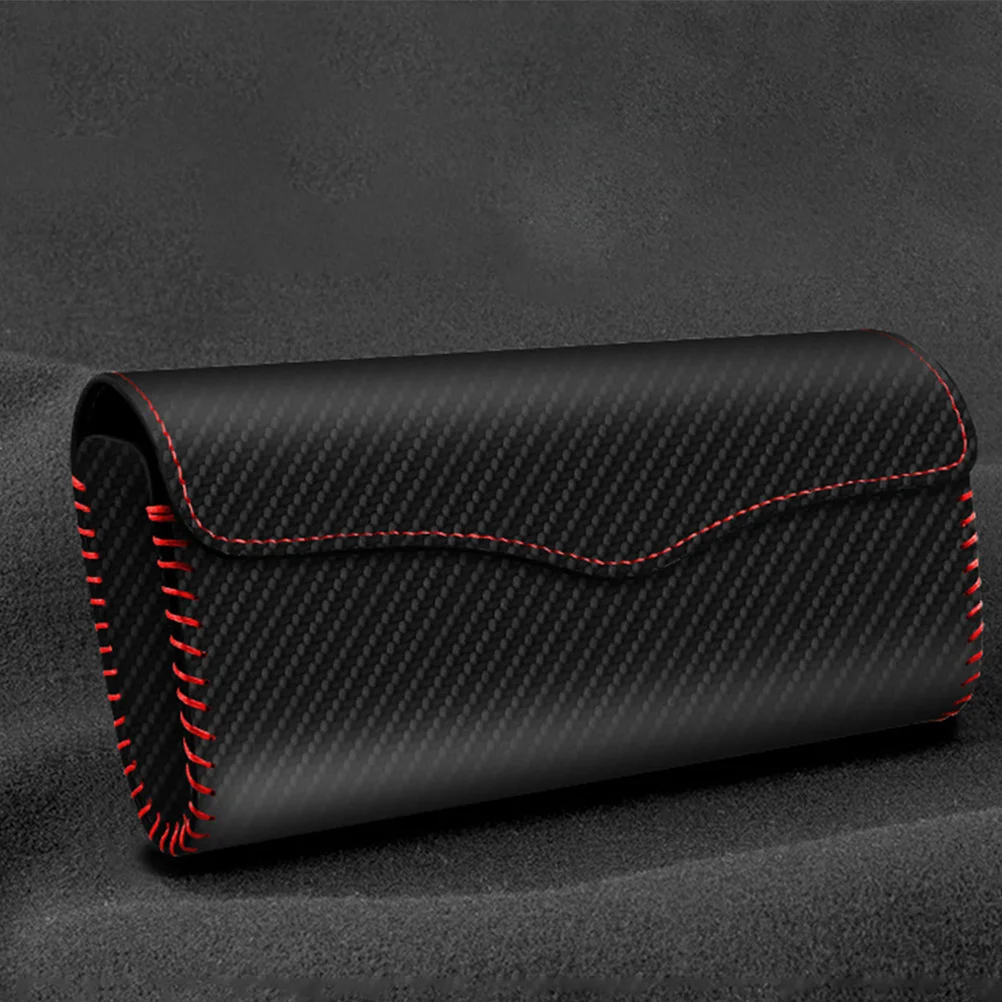 

Carbon Fiber Pattern Sungglass Holder for Car Visor Eyeglasses Storage Firm PU Construction Installation Protection