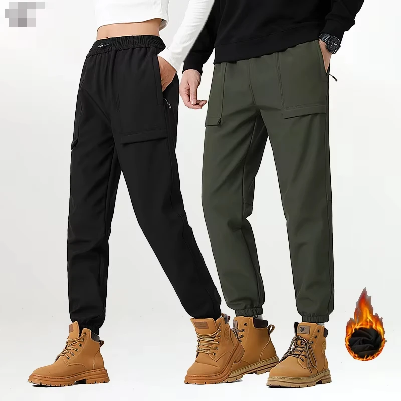 Thick Fleece Warm Pants Women Men Winter Waterproof Windproof Jogger Pants Unisex Hiking Camping Climbing Skiing Trousers