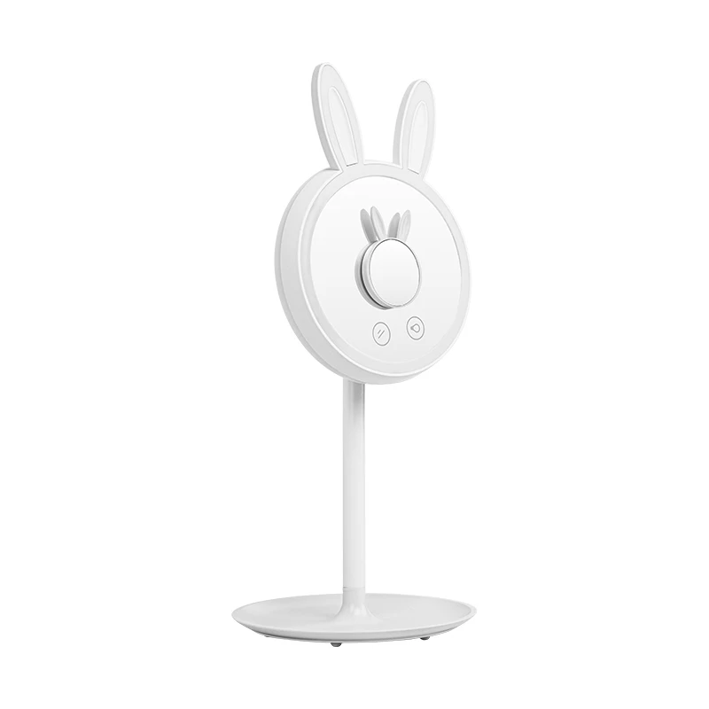 Missmeeca Rabbit Vanity Mirror Makeup Mirror with Stand, 1X/10X Magnification, Portable Table Desk Counter top Mirror Bathroom