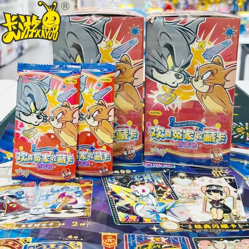 

Новый KAYOU, натуральная коллекционная карта Том и Джерри, детские забавные рождественские подарки, милые блестящие звезды, голокостные карты, игрушки