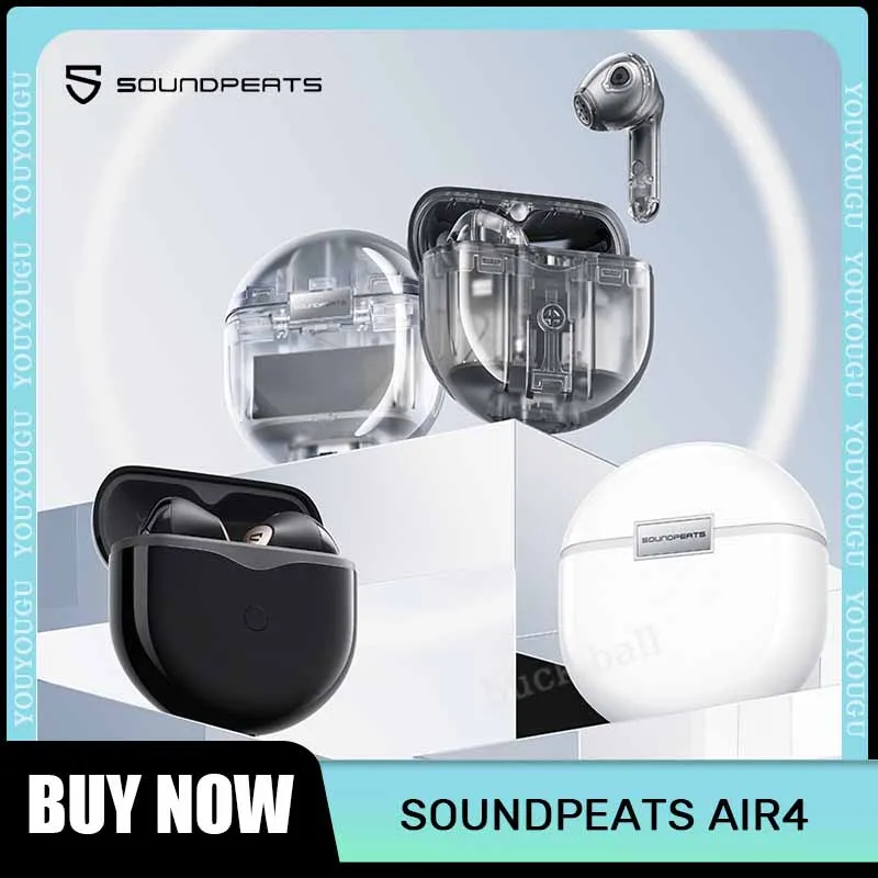 

SoundPEATS Air4 Wireless Earphone Bluetooth HiFi Headphones Active Noise Reduction ANC 26h Playtime ENC 88ms Low Latency Earbuds