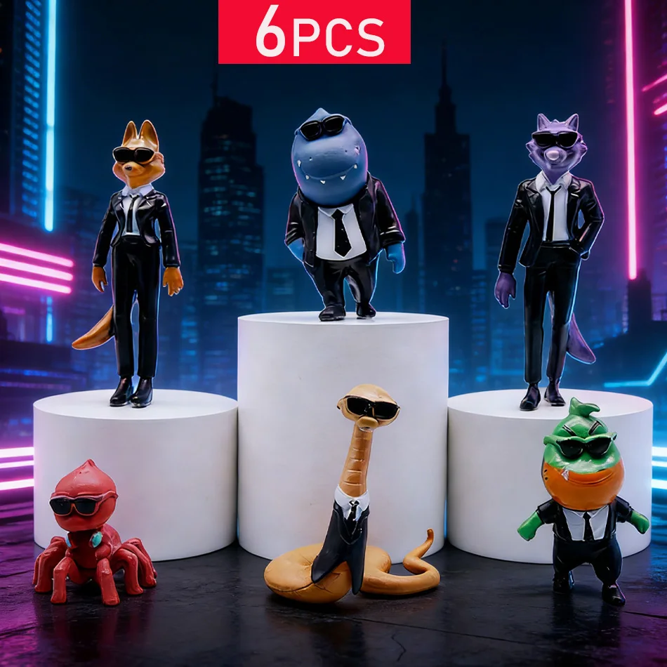 6-teiliges Set The Bad Guys 2 Actionfiguren, Anime-Modellspielzeug, Tortendekoration, Sammelfiguren für Kinder & Erwachsene