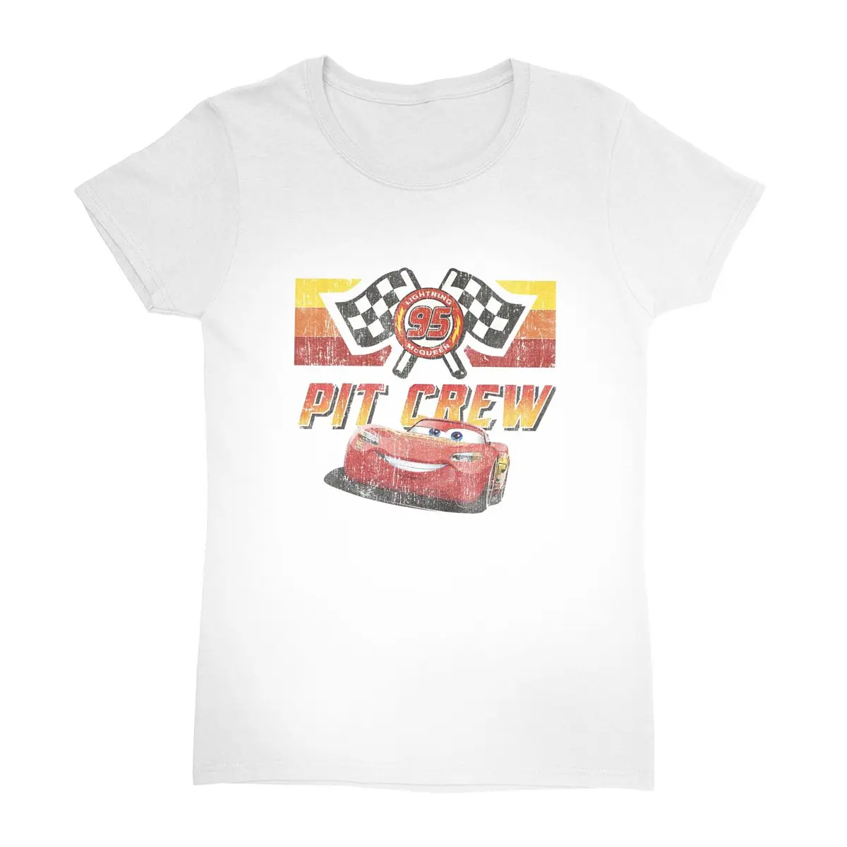 Lightning Mcqueen Cotton T-Shirt Unisex pit crew Street Style Casual T-Shirts Summer Round Neck Cute Tees Big Size Tops