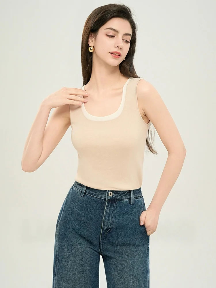 

Майка Liang Town LD Skin-ow из смесового шелка и лиоцелла, расслабляющая, для похудения, с V-образным вырезом спереди, для повседневной носки, приталенная, тонкая, стильная.