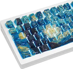 Side Printed Keycap Keycaps Set Cherry PBT Star Moon Night Theme Side Translucent for 60/84/98/108 Mechanical Keyboard Cap