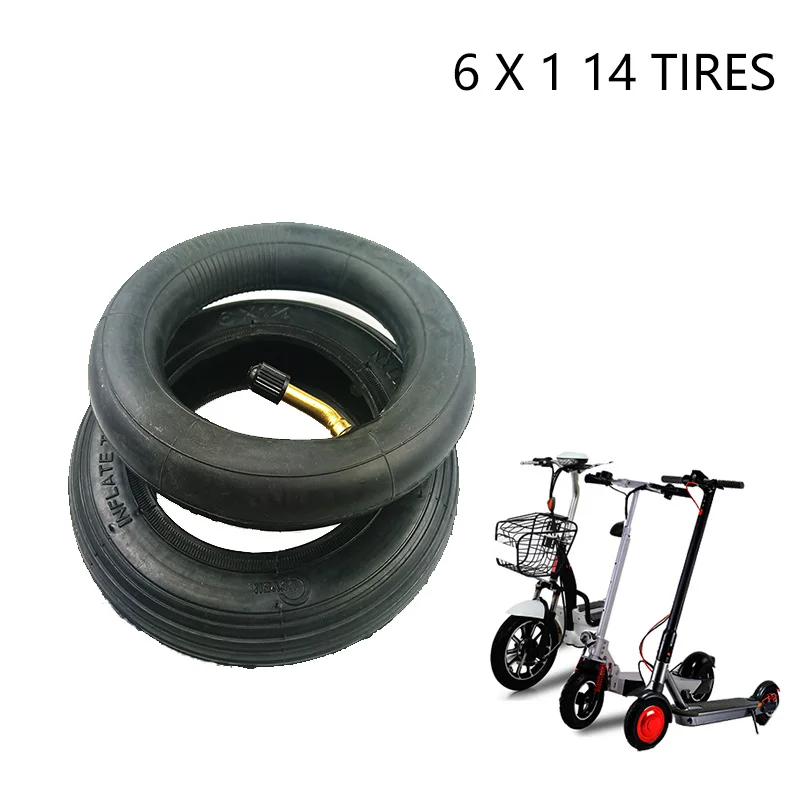 Hot NEW 6 inches wheel tyre 6X1 1/4 Pneumatic inner outer tire suitable for folding bicycle mini surfing electric scooters
