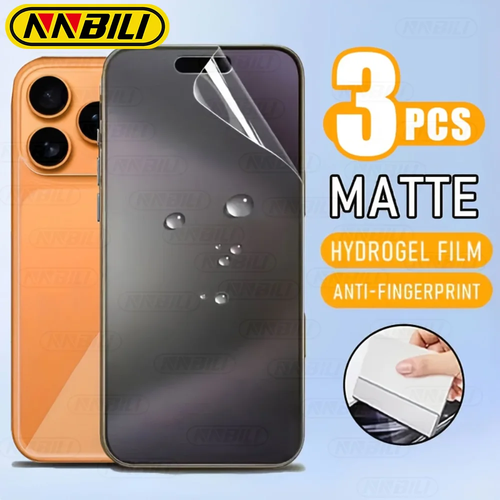NNBILI 3er-Pack Matte Hydrogel-Folie für iPhone 17 16 15 14 13 12 11 Pro Max 17e, Weiche Mattierte Displayschutzfolie, [Nicht Glas]