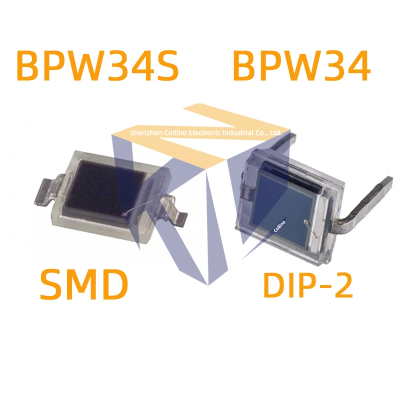 

5pcs BPW34S SMD BPW34 DIP-2 Silicon PIN Photodiode in SMT/DIP and as Reverse Gullwing BPW34 BPW 34S Original